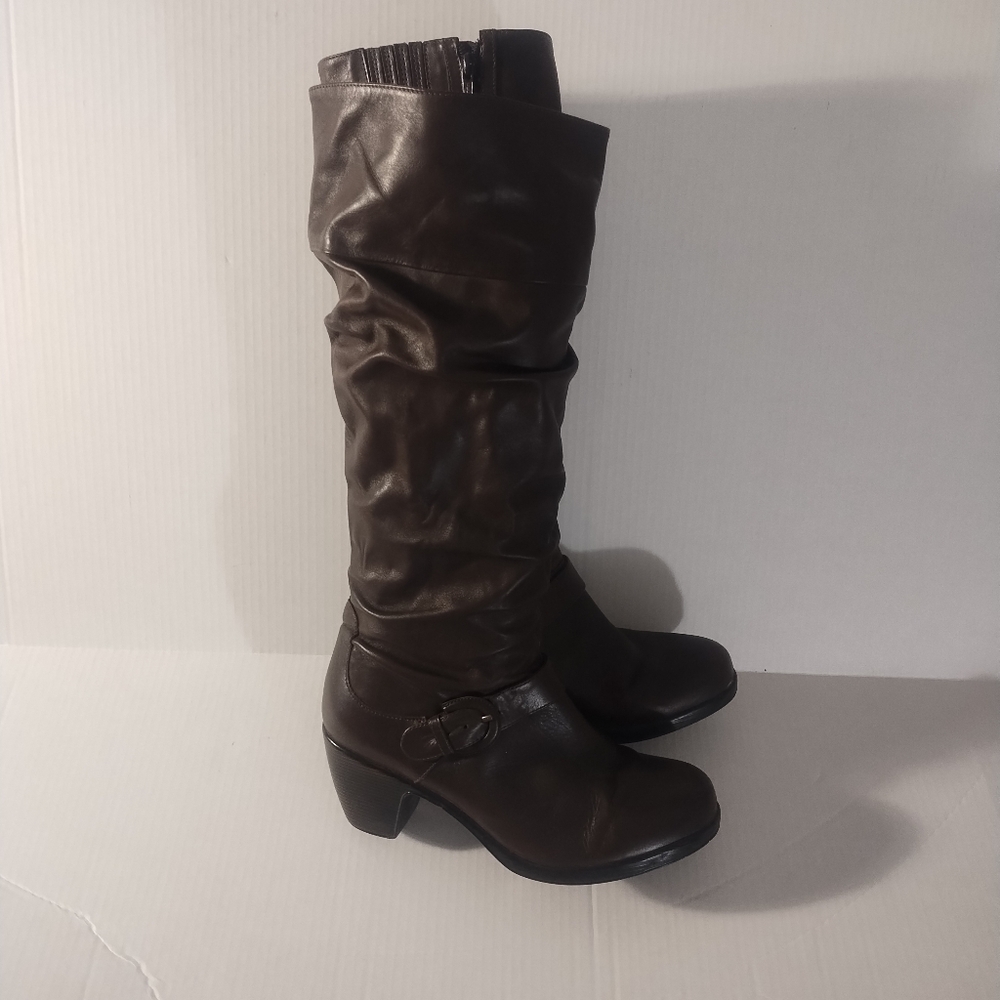 Dansko Elegant Brown Knee-High Women's Boots Size 43 2.5"Heel - Picture 3 of 8